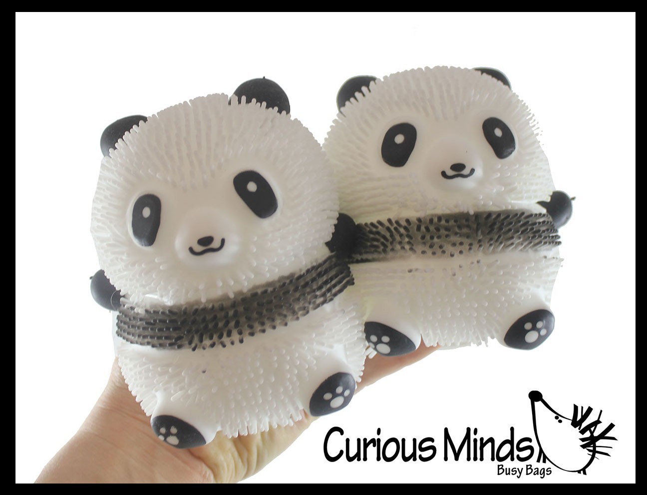 2 Panda Bear Puffer Ball – Air-Filled Soft Sensory Therapy Fidget Stress Balls
