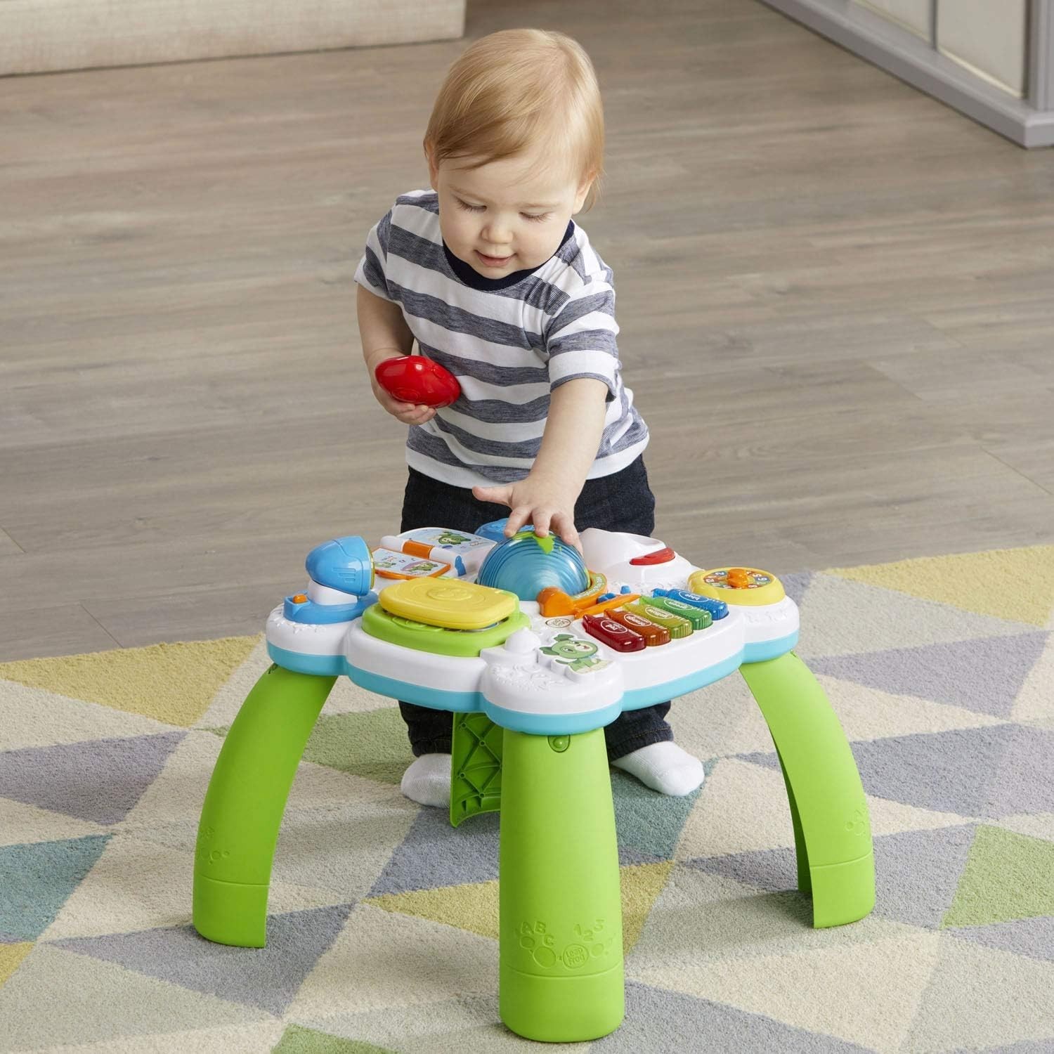 Green Learning Desk for Toddlers with Touch Points and Educational Features