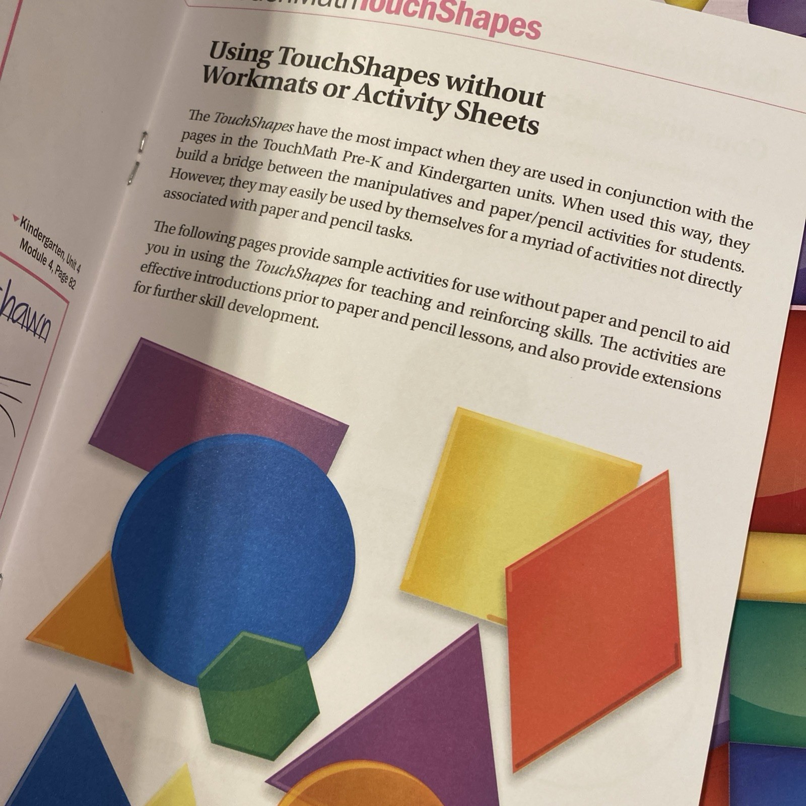 Touch Math Shapes Kit 106 Geometric Pieces+Manual Boxed Kit TM 1160
