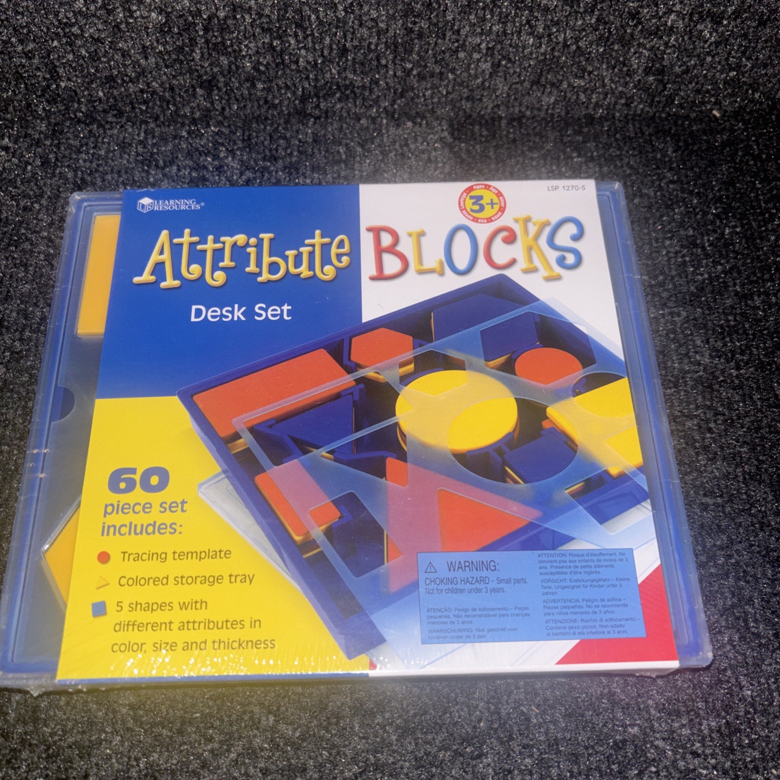 Learning Resources LER 12700 Attribute Blocks Desk 60 Piece Set
