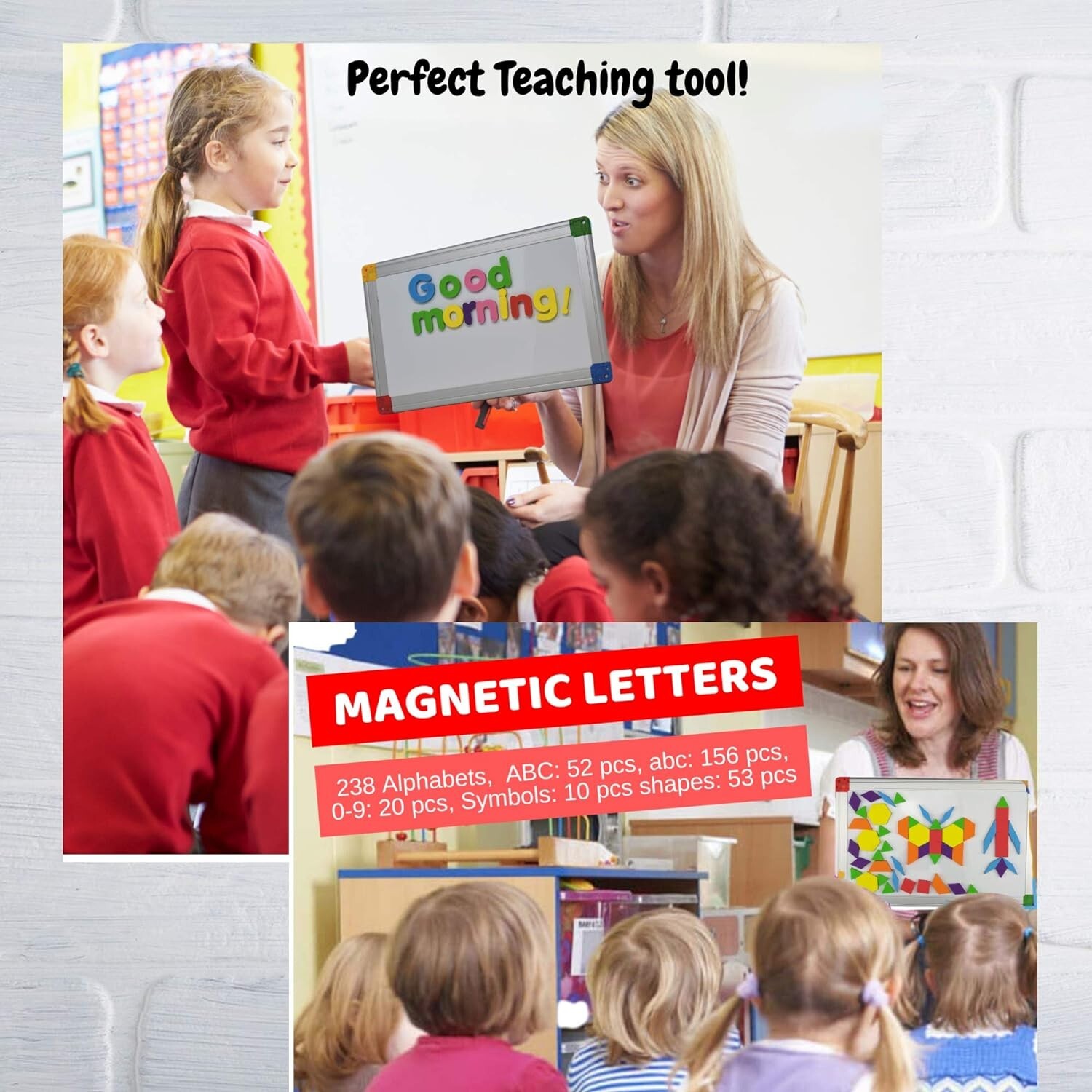 MAKER FOR KIDS 291Pcs ABC Magnets Board Magnetic Letters Numbers and Shapes