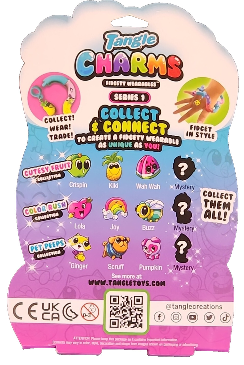 Tangle Charms Fidgety Wearables Cutesy Bracelet Style Color Rush (SMBN)