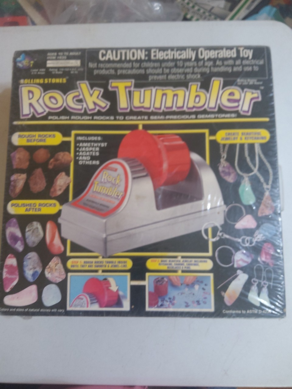 1998 Rock Tumbler Rolling Stones Electric With Rocks & Jewelry