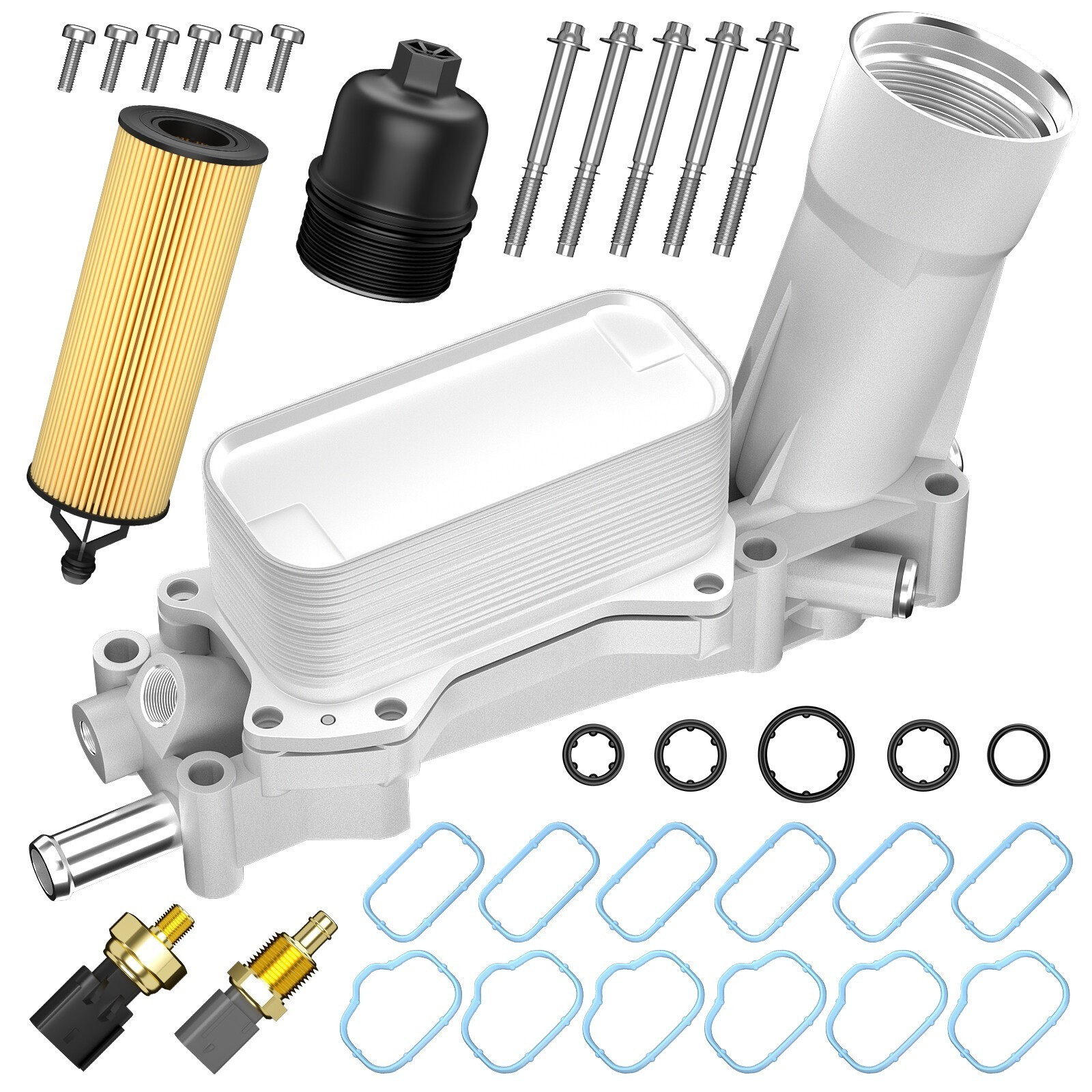 Aluminum Engine Oil Cooler Filter Housing Fits 11-16 Dodge Jeep Chrysler Ram3.6L