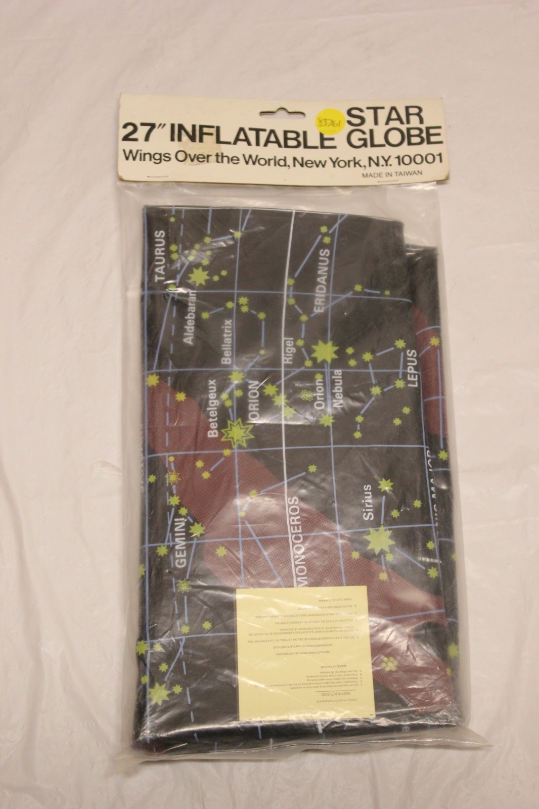 Vintage Wings Over The World 27” Inflatable Star Globe New Sealed J11
