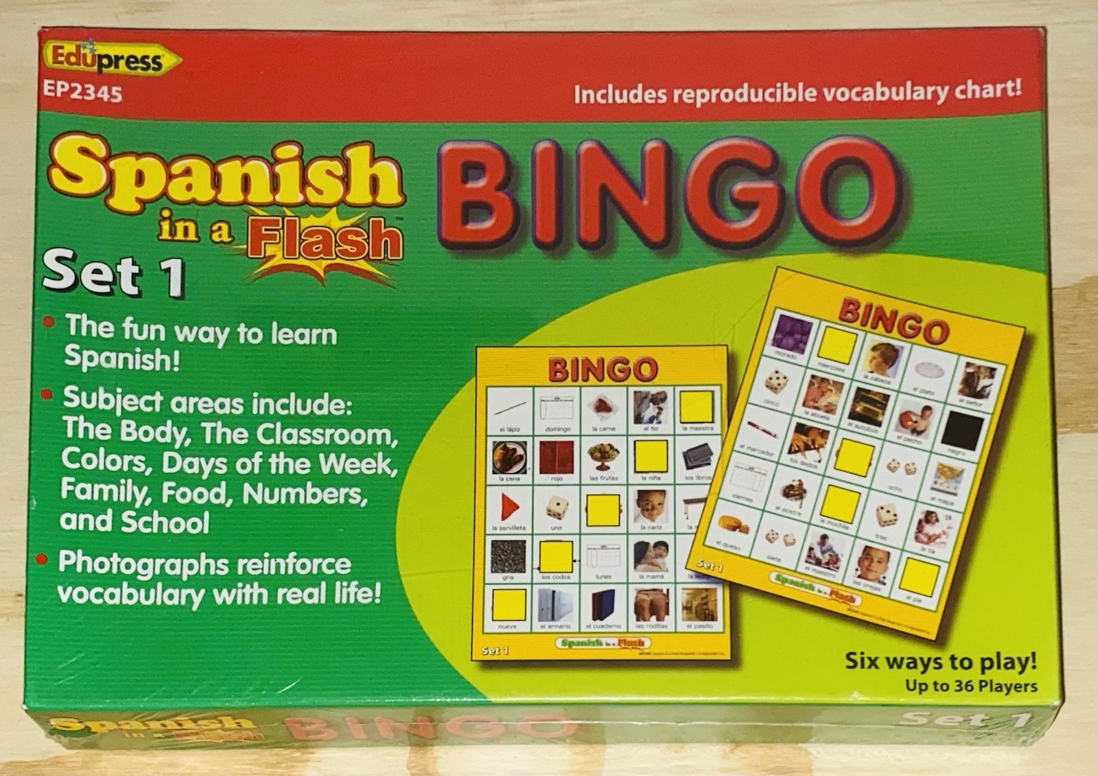 Spanish In A Flash Bingo Edupress NEW Factory Sealed Game Set 1 EP2345