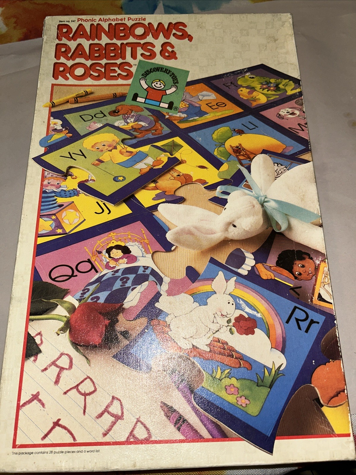 Vintage Rainbows Rabbits and & Roses Phonic Alphabet Puzzle 1986 Complete