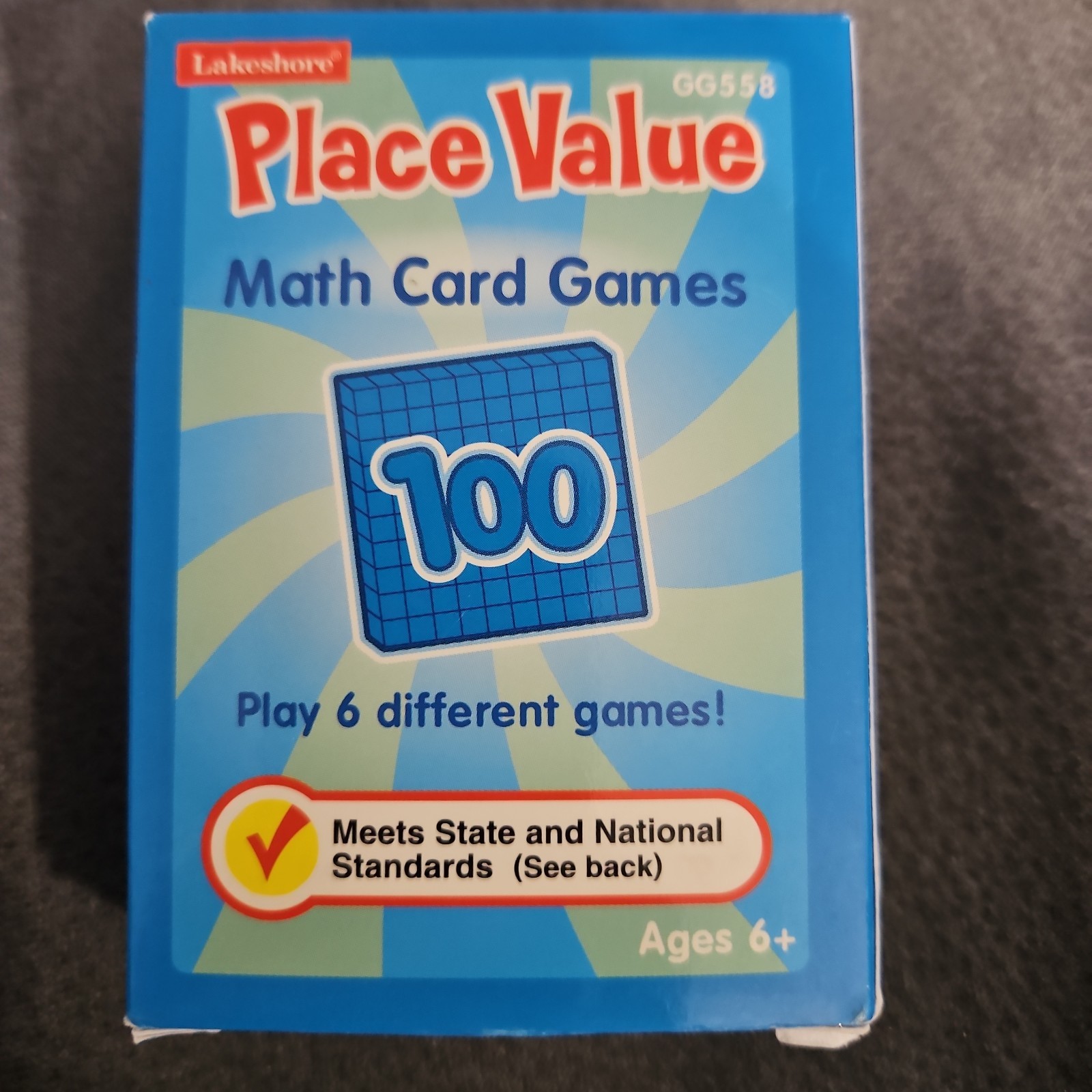 Lot Of 4 Lakeshore Place Value Math Card Games GG558 Play 6 Games Ages 6+