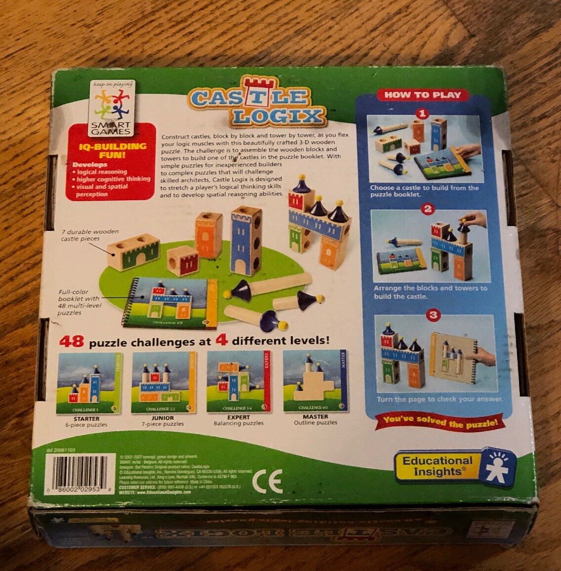 Castle Logix Castle Building Logic One Player Educational 3D Puzzle Game Wooden