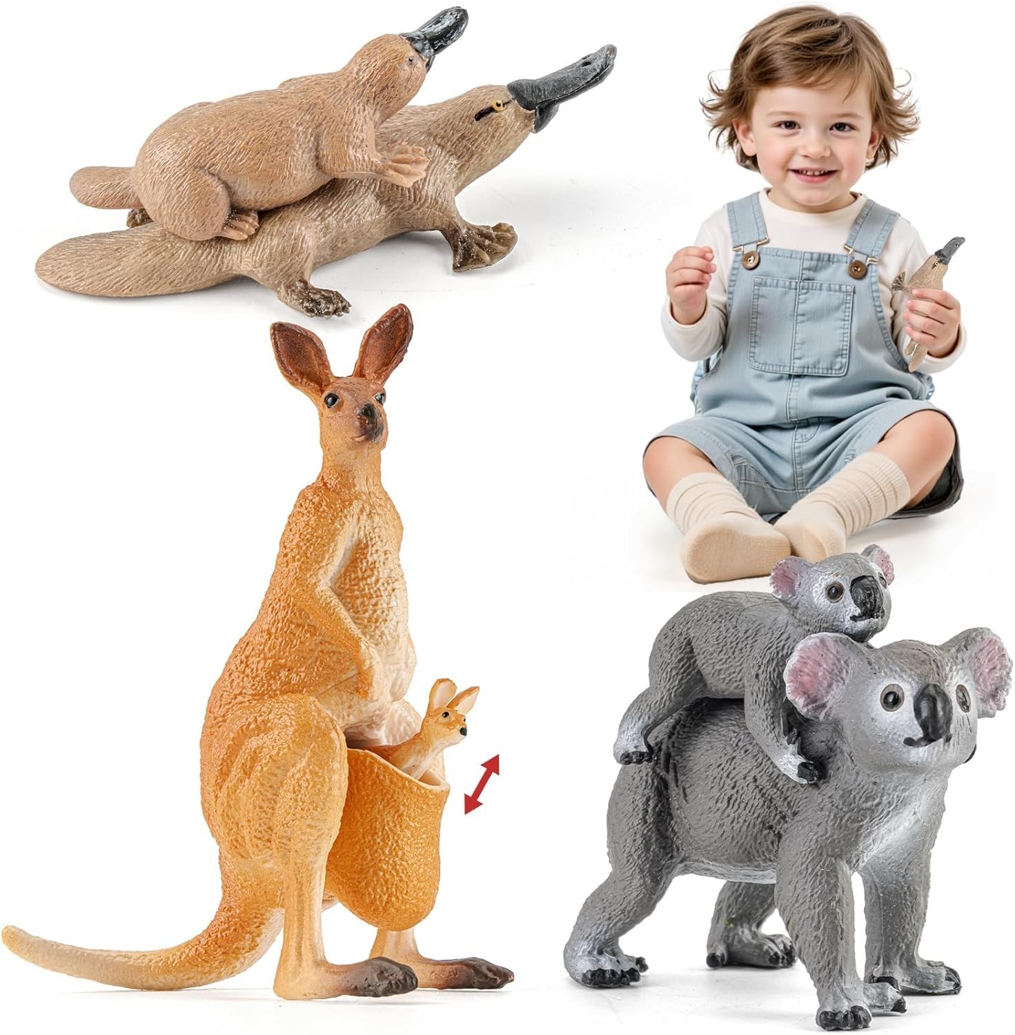 6PCS Australian Animal Figurines Family Toys for Kids, Zoo Safari Animal Figure,