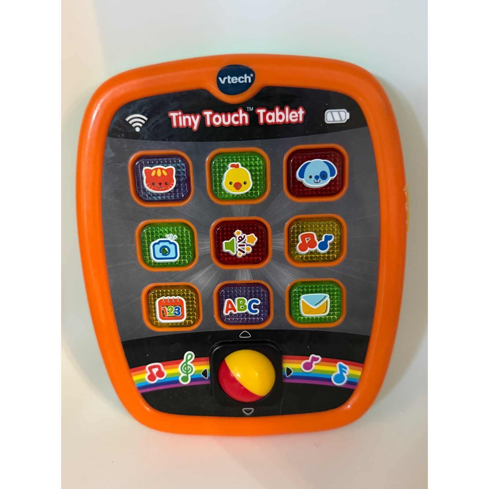 VTech Tiny Touch Tablet Orange Learning Toy Light Up Music Numbers Letters Works