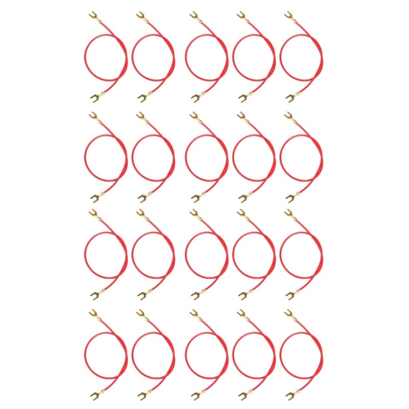 20Pieces U Shape Clip Test Cables 21cm Long Double Ended Fork Shape Clip Leads