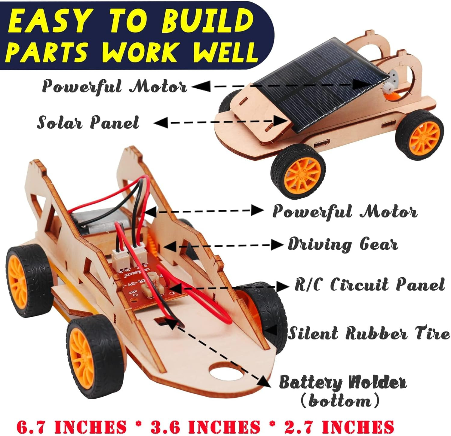DIY RC Car Kit, Build Your Own Solar Car – Stem Projects for Kids Ages 8-12, Sci