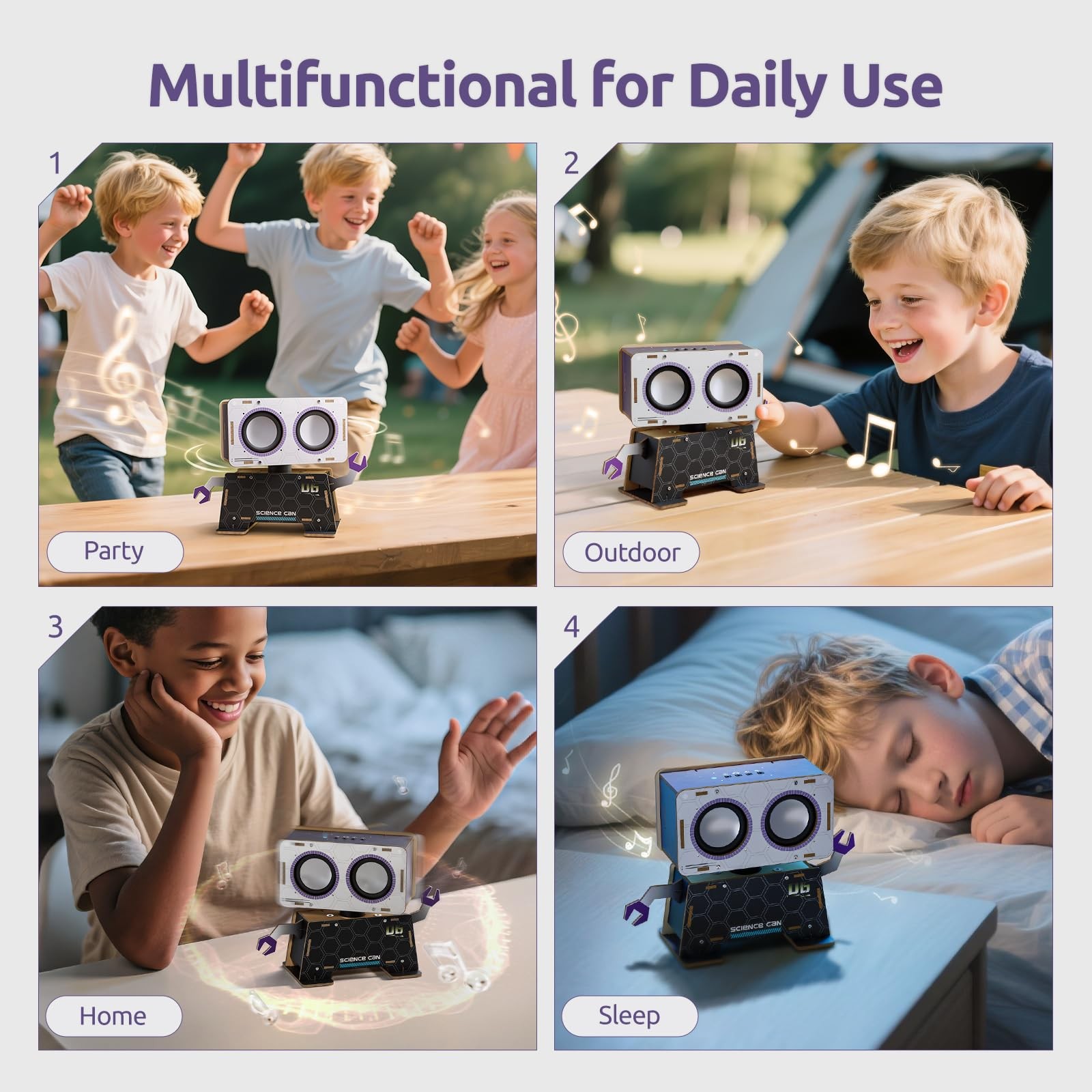 STEM Toys for Ages 8-13, DIY Bluetooth Speaker Kit with Rotating Head Robot, …