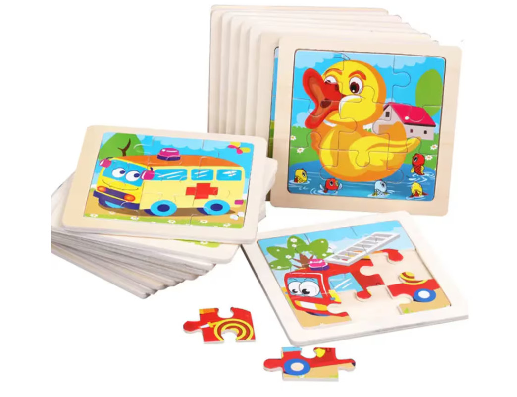 6pcs/set Animal Wooden Tangram Puzzle Gifts For Kids