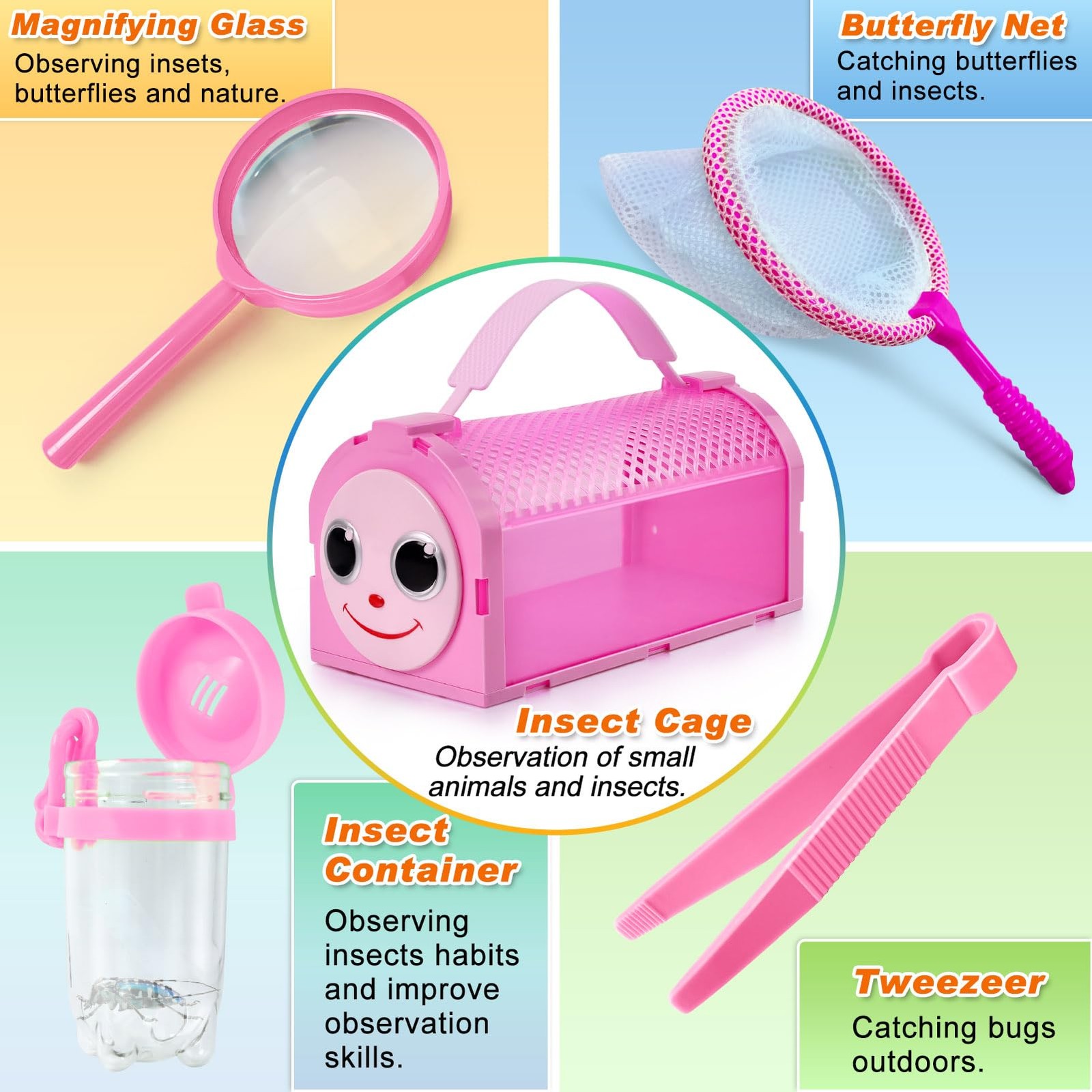Bug Catcher Kit & Outdoor Explorer Kit for , 10 Pcs Bug Catching Kit with Cag…