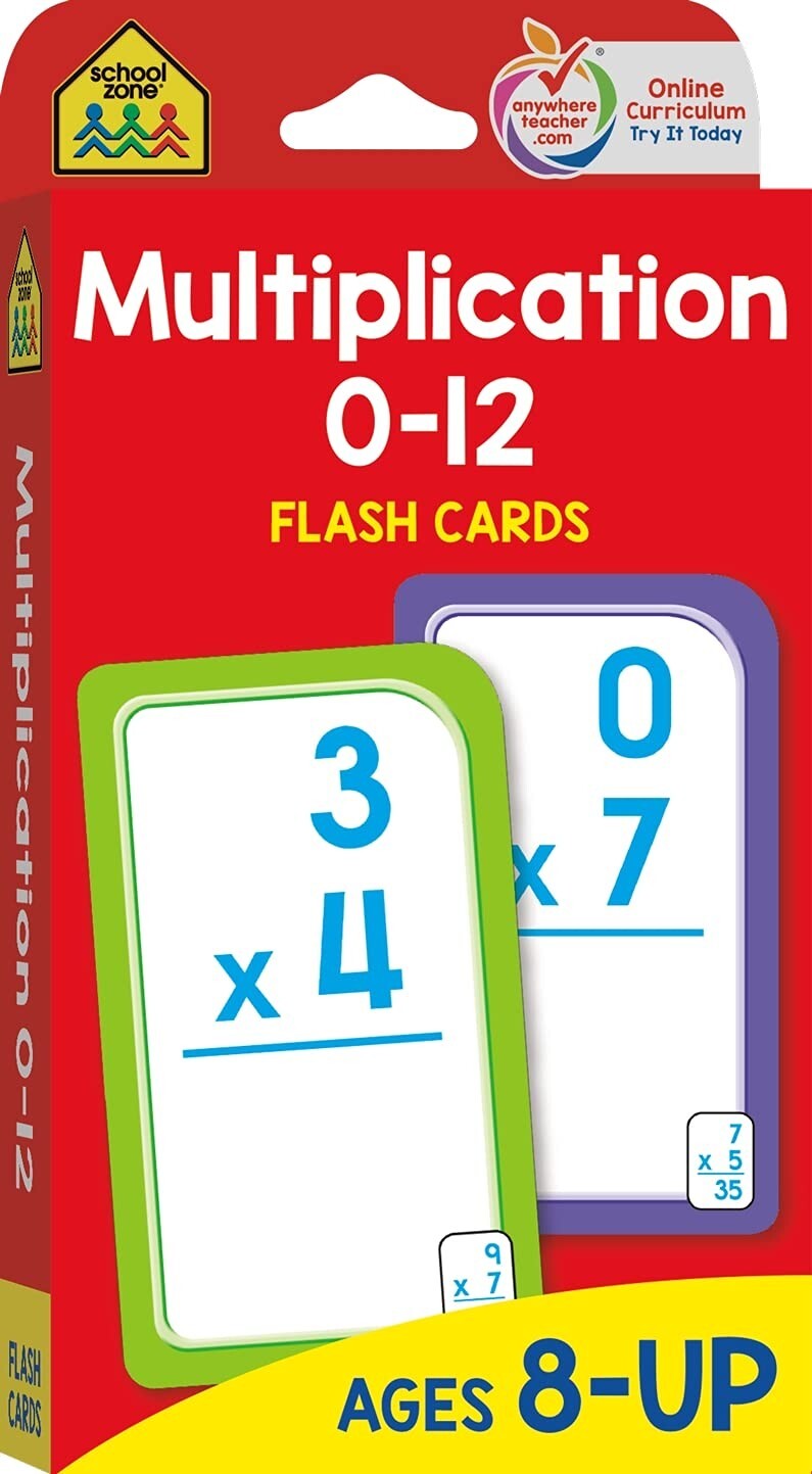 Multiplication Flash Cards 0-12 Flash Cards Elementary Grade Math for Ages 8+
