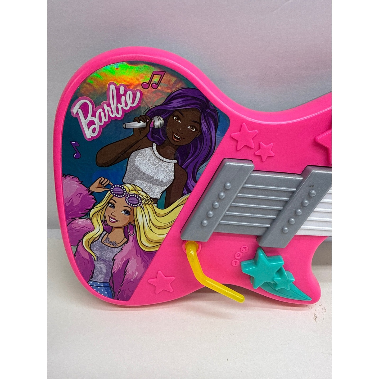 Barbie RockStar Guitar Pink Silver Musical Toy Just Play 63831 2020 Mattel Works