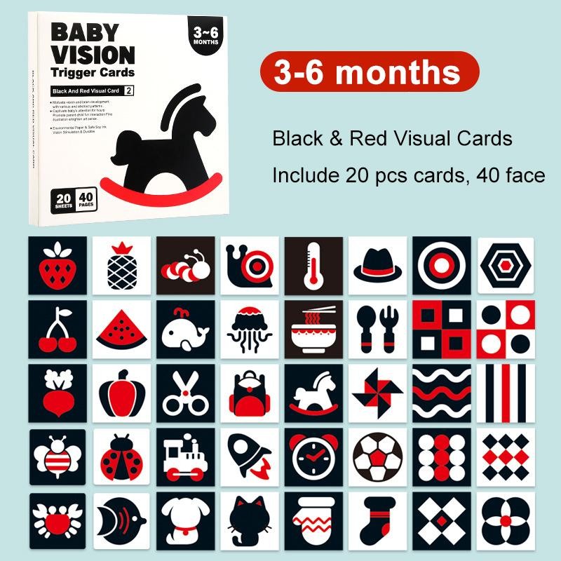 Baby High Contrast Flash Cards Montessori Visual Stimulation Learning Toy Gift