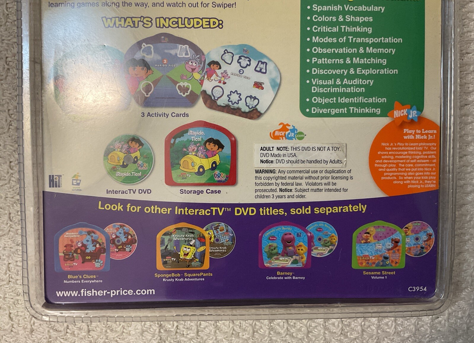 Fisher Price InteracTV DORA THE EXPLORER Rapido Tico! – C3954, BRAND NEW