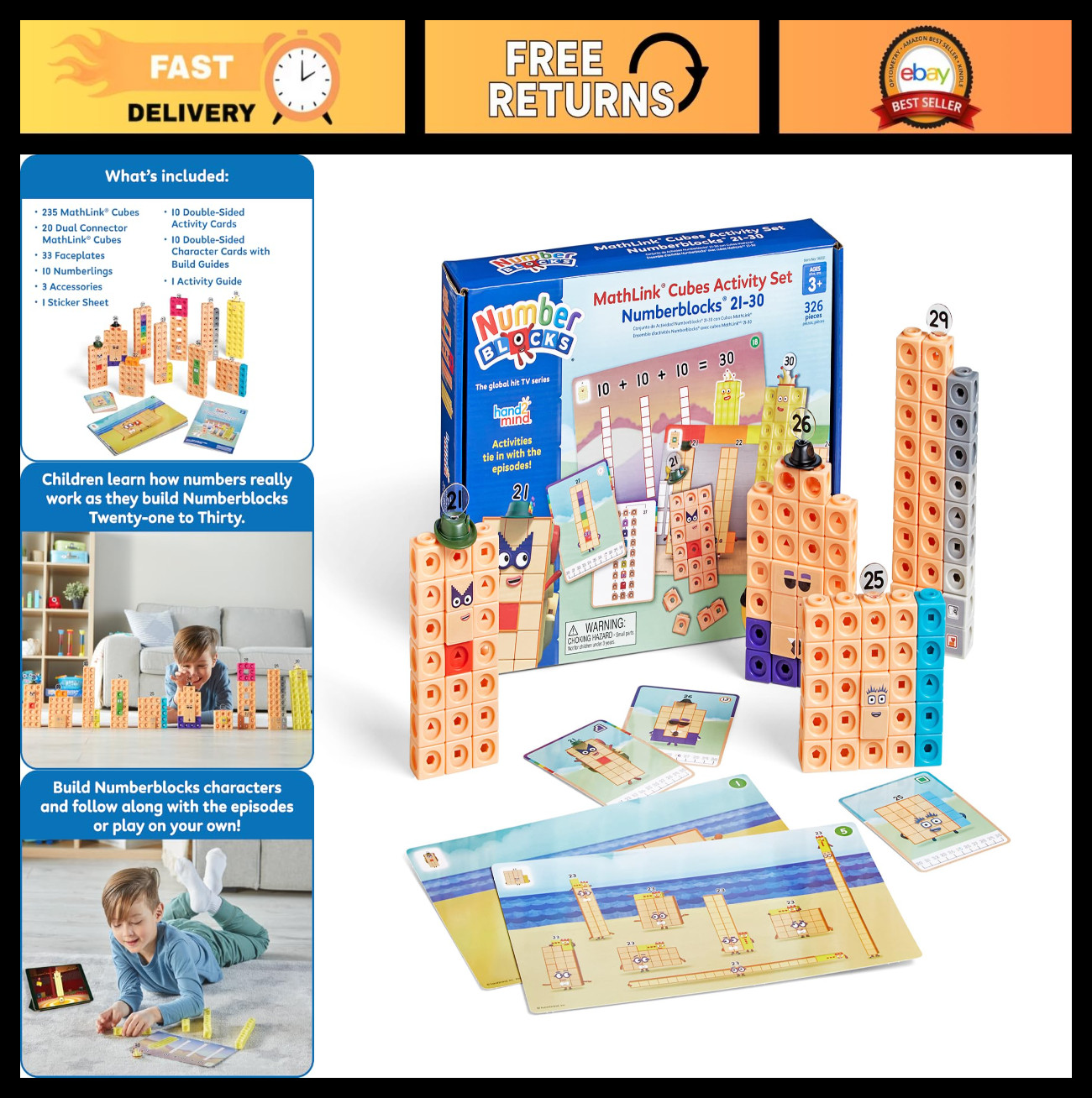 MathLink Cubes Activity Set 21-30 – 20 Preschool Learning Activities, Counting B