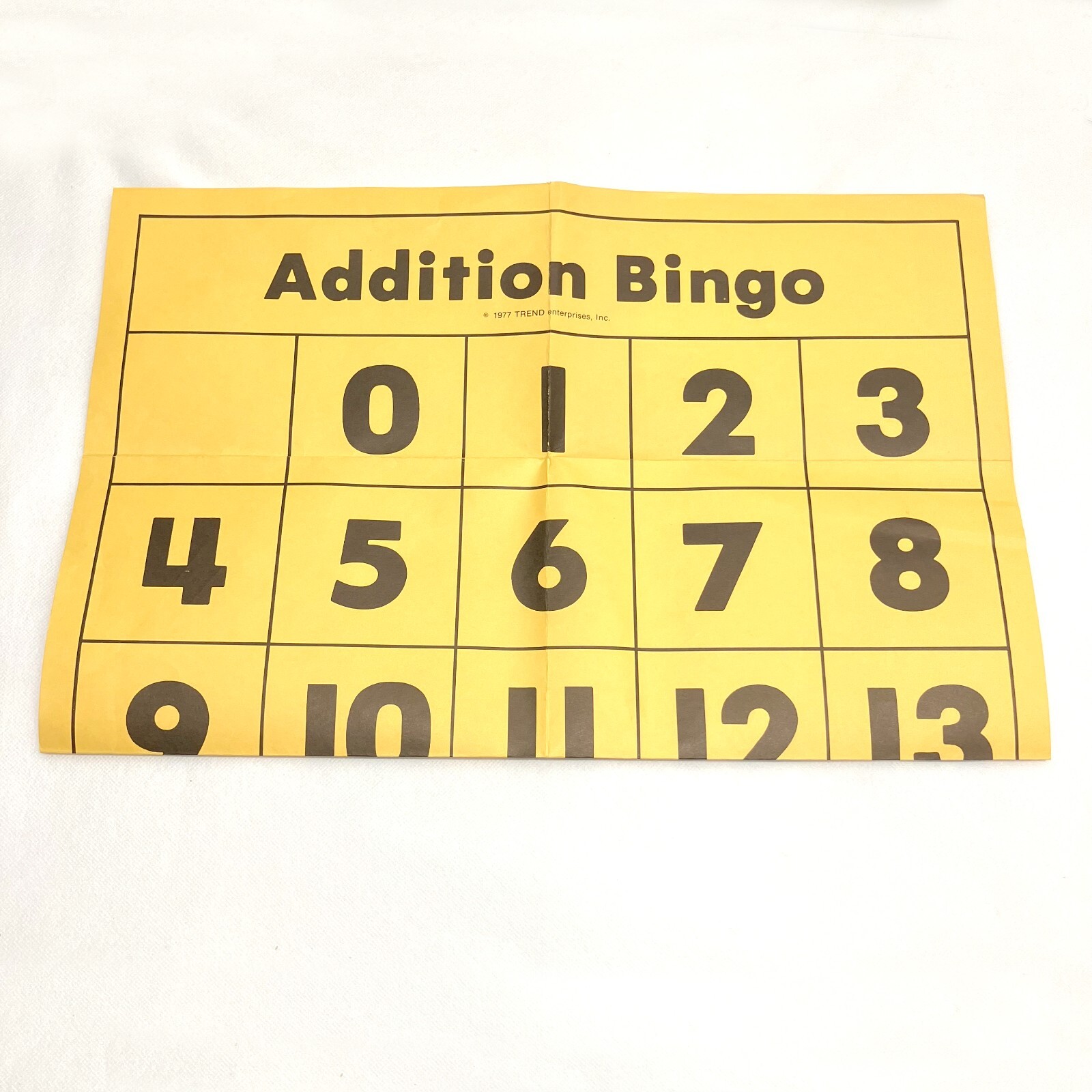 VTG 70s Addition Bingo Game Complete 36 Players Educational Homeschool Learning