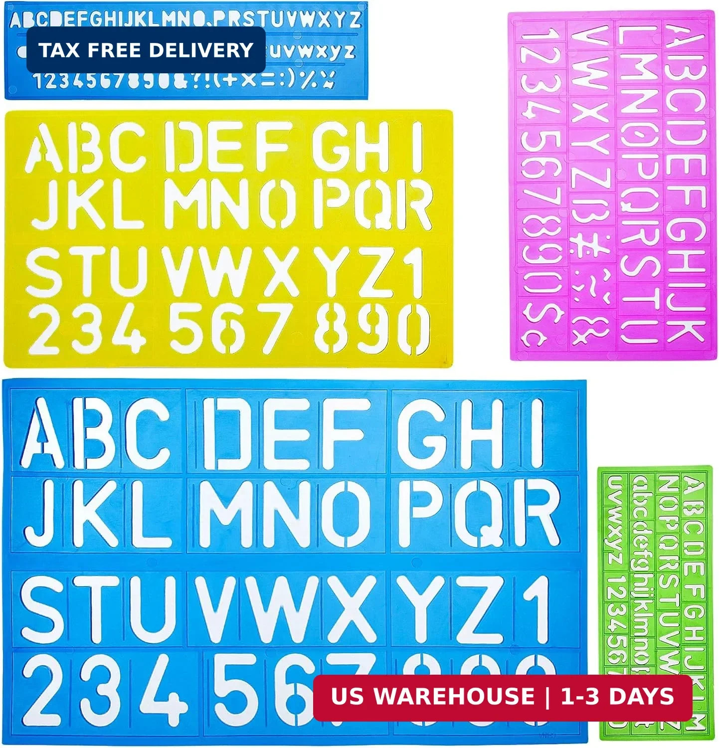 Mr. Pen Letters and Numbers Alphabet Templates, Letter Stencils, Pack of 5