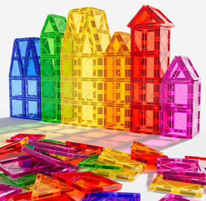 Magnetic Tiles Building Set Kids STEM Construction Blocks Road & Tile Kits