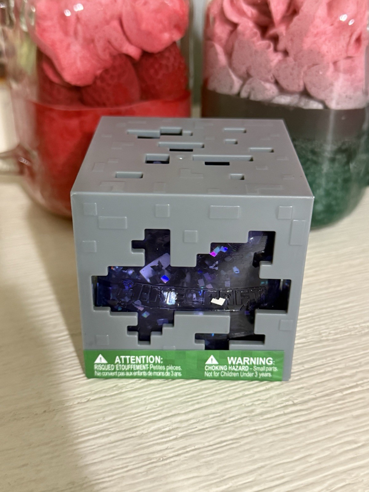 New MINECRAFT JELLY CUBES – RARE Purple Viral Squishy Nee Doh Ish Type Fidget