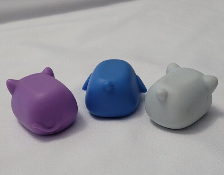 Lot of 3 Stackable Pill Shaped Plastic Animal Toys