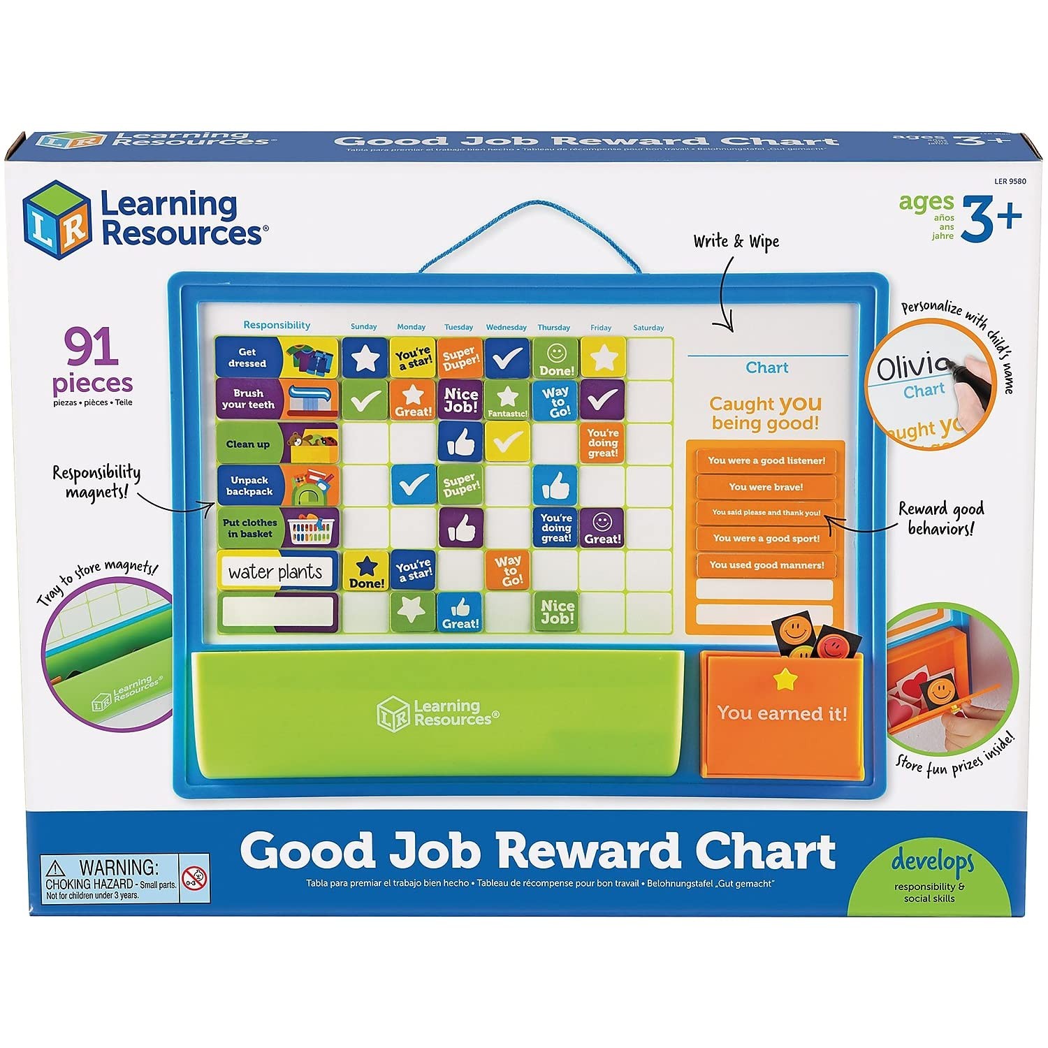 Learning Resources Good Job – 91 Piece Set Custom Magnetic Chore And