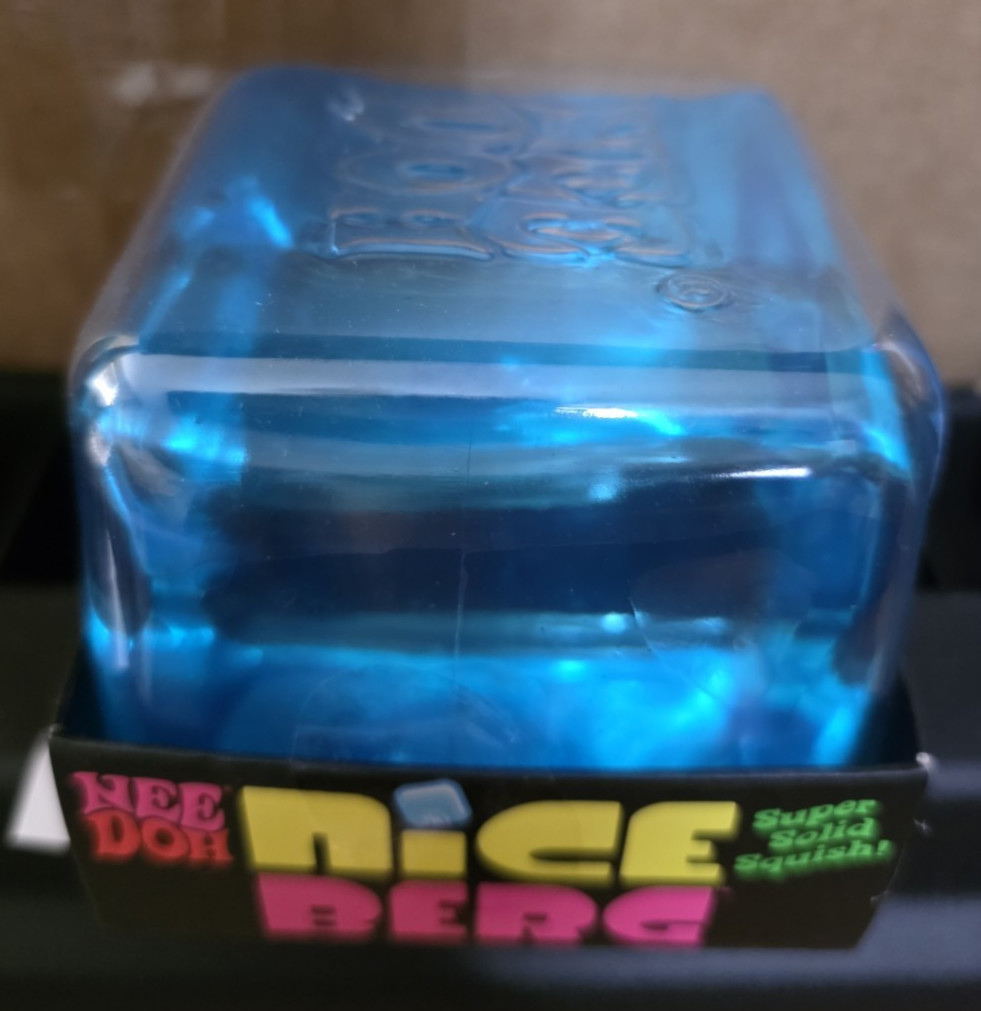 NeeDoh Nice Berg Blue XL Giant Nee Doh Niceberg Solid Squish Cube Ice Block