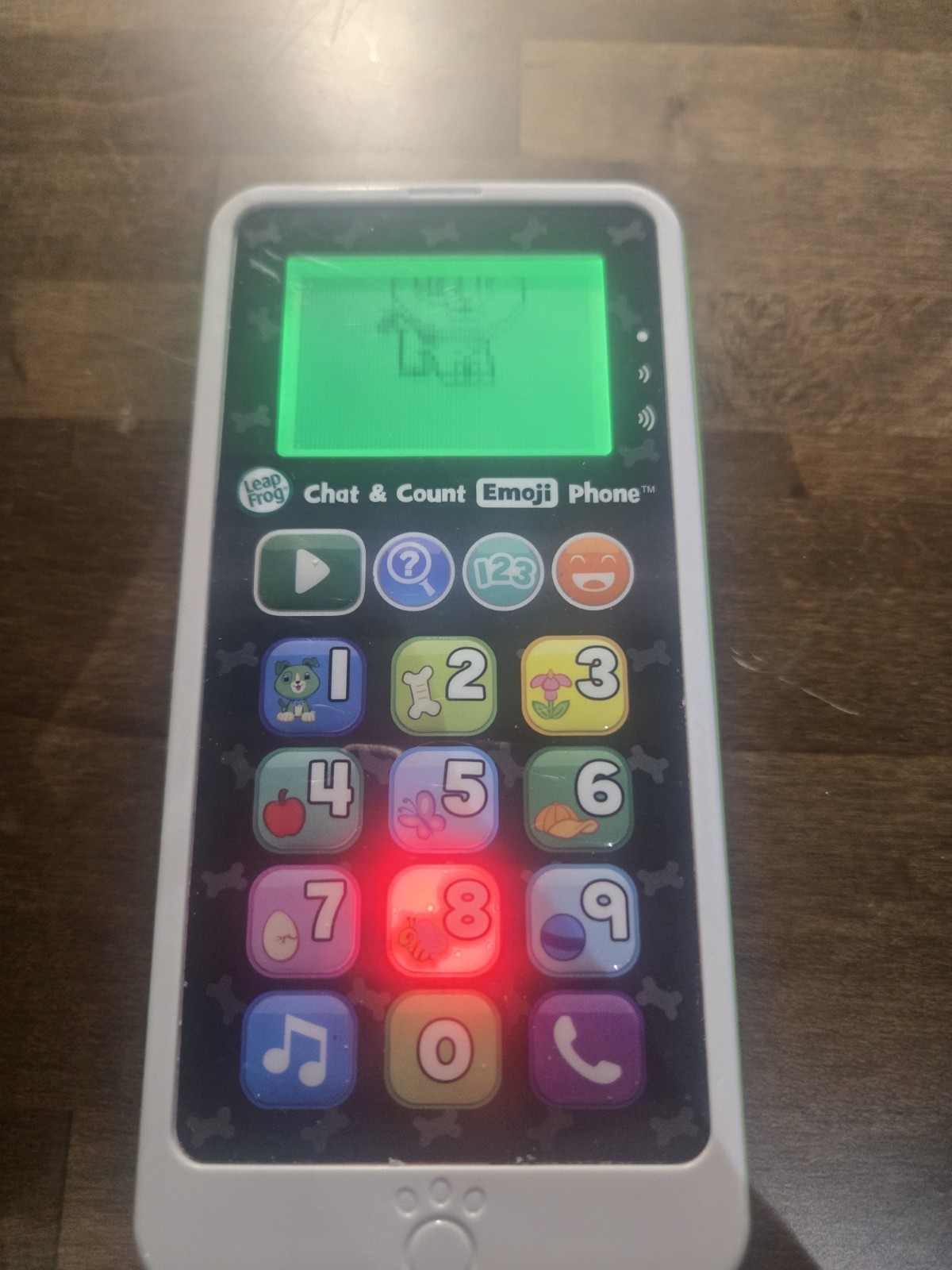 LeapFrog 2018 Chat and Count Emoji Lime Green Phone 18 mo to 5 yrs Tested Works