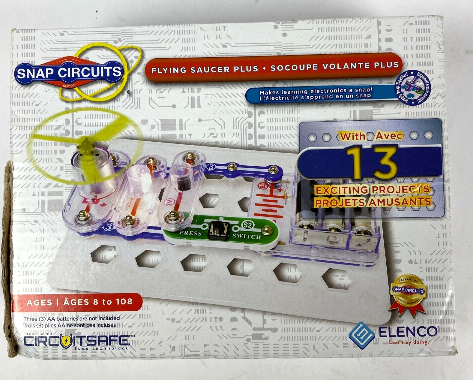 Elenco Electronics FLYING SAUCER Plus Snap Circuits Builder Maker 13 Projects