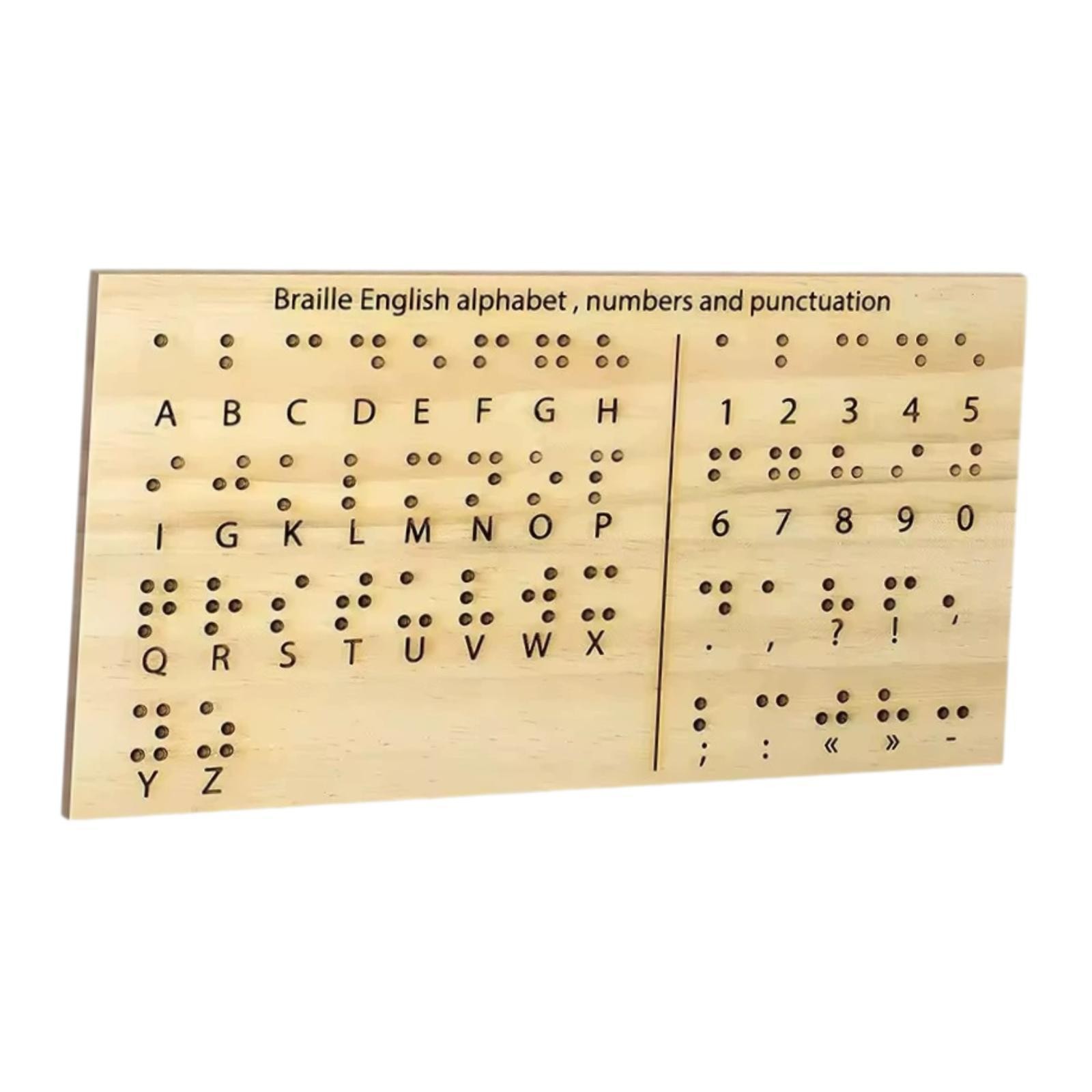 Wooden Braille Board Teaching Tool Touch based Protable Compact Practice Braille
