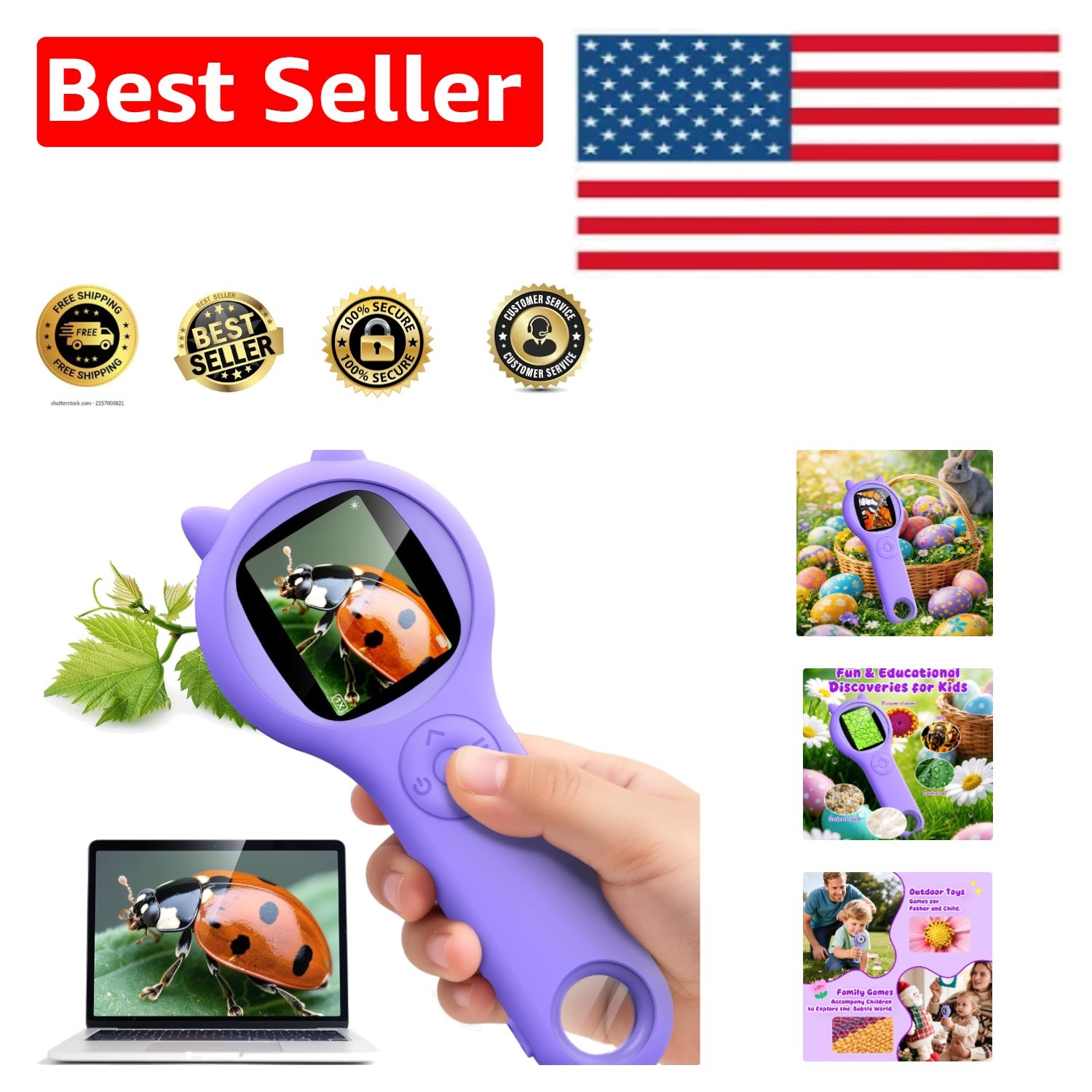 Dual Lens Handheld Microscope for Kids – 1080P Images & Fun Outdoor Adventures
