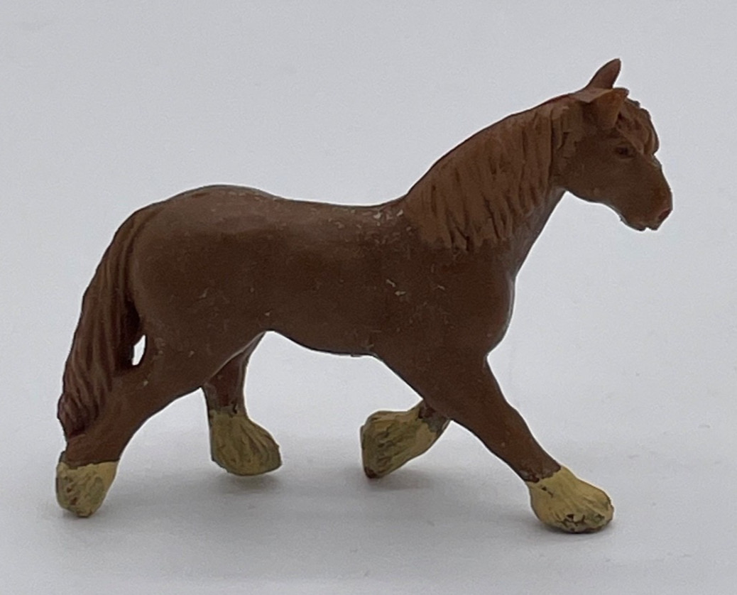 Safari LTD Friesian HorseFigure Brown w/White Hooves 1.75″ Tall 2.25″ Long