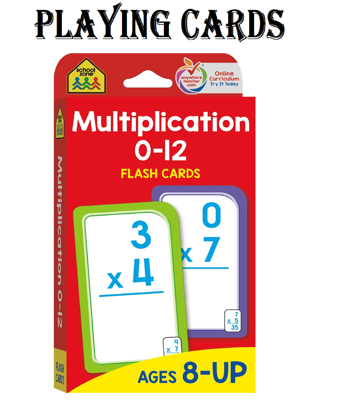 School Zone – Multiplication 0-12 Flash Cards – Ages 8+, 3rd Grade, 4th Grade, E