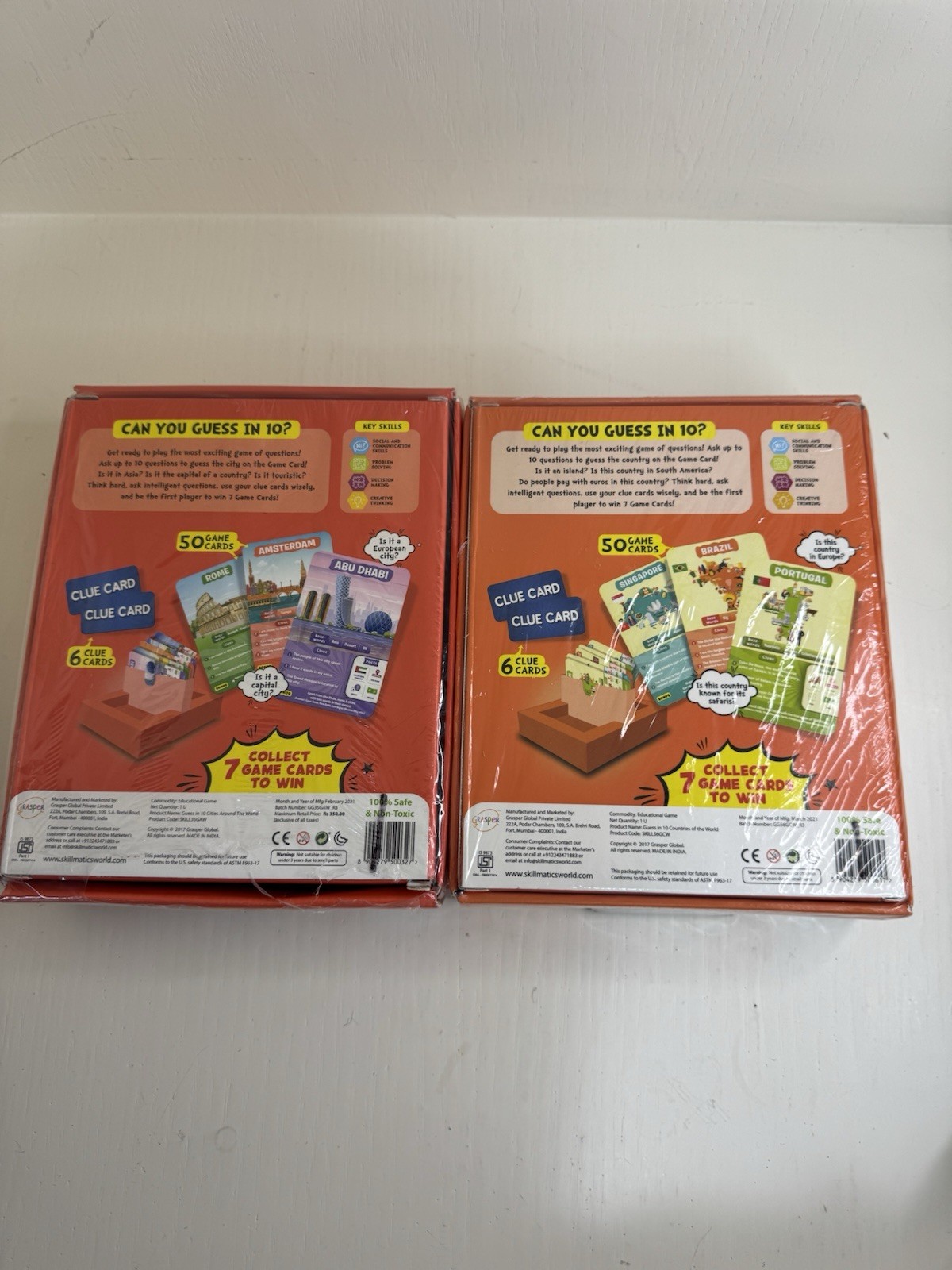 Skillmatics Card Game Lot Guess in 10 Countries And Cities of The World Sealed
