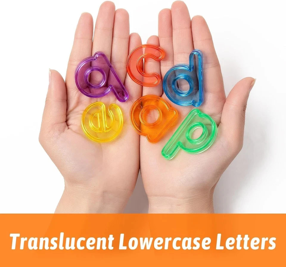 78 Pcs Translucent Letters and Numbers – Plastic Alphabet Letters for Kids – …