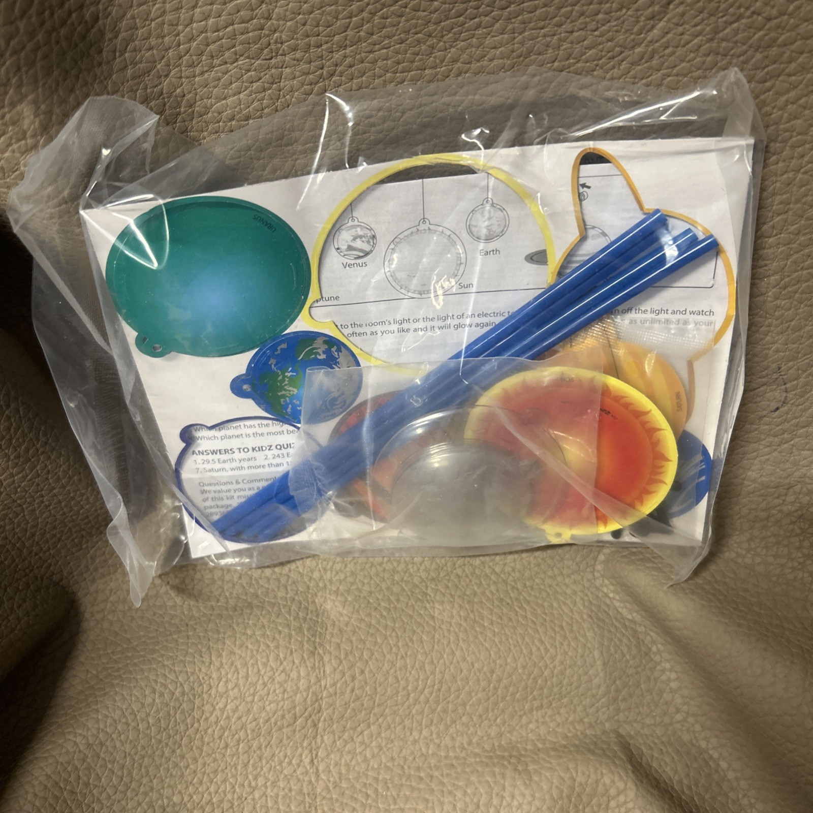 3-D Glow-in the-Dark Solar System Mobile Making Kit open box seal ok in box