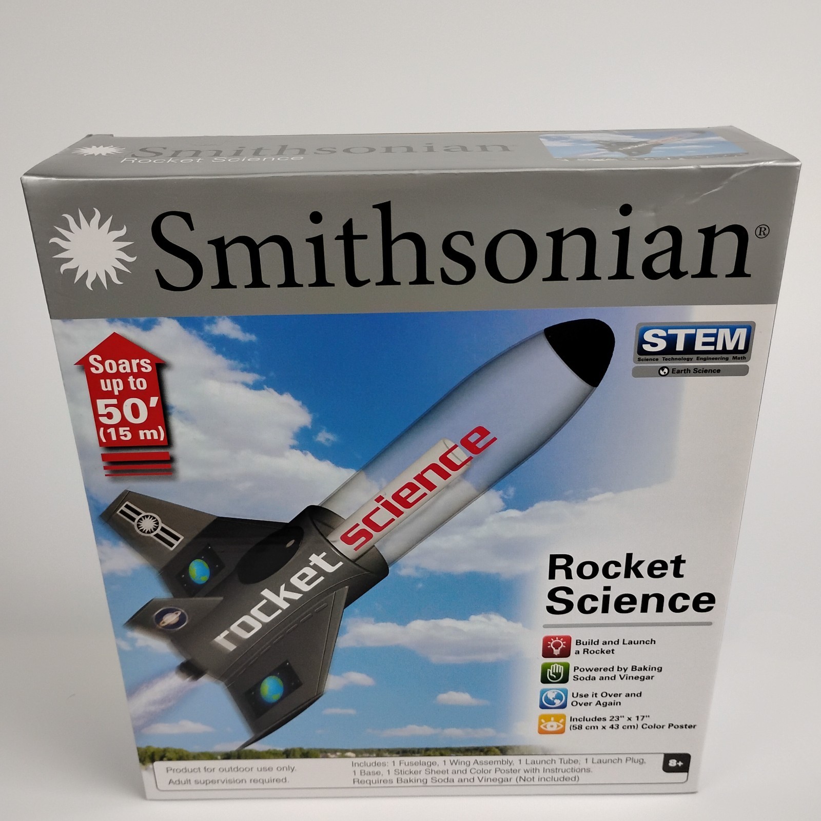 Smithsonian Rocket Science STEM Learning Kit Build Launch Baking Soda Vinegar