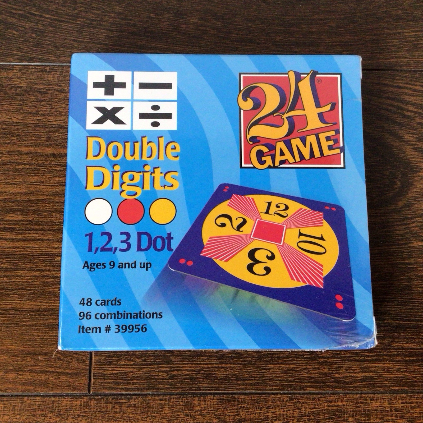 24 Game – Double Digits 1,2,3 Dot / 48 Cards/96 Combinations Math Game Ages 9+