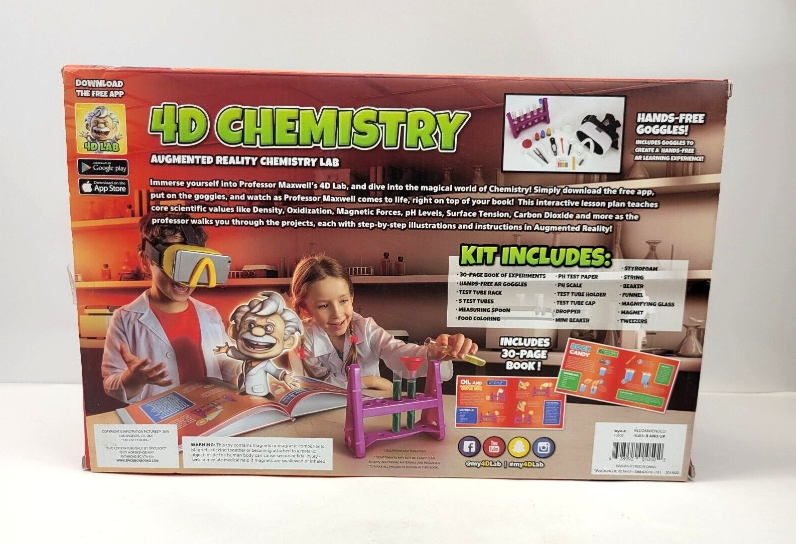 Professor Maxwells 4D Augmented Reality Chemistry Lab Stem Incomplete Open Box