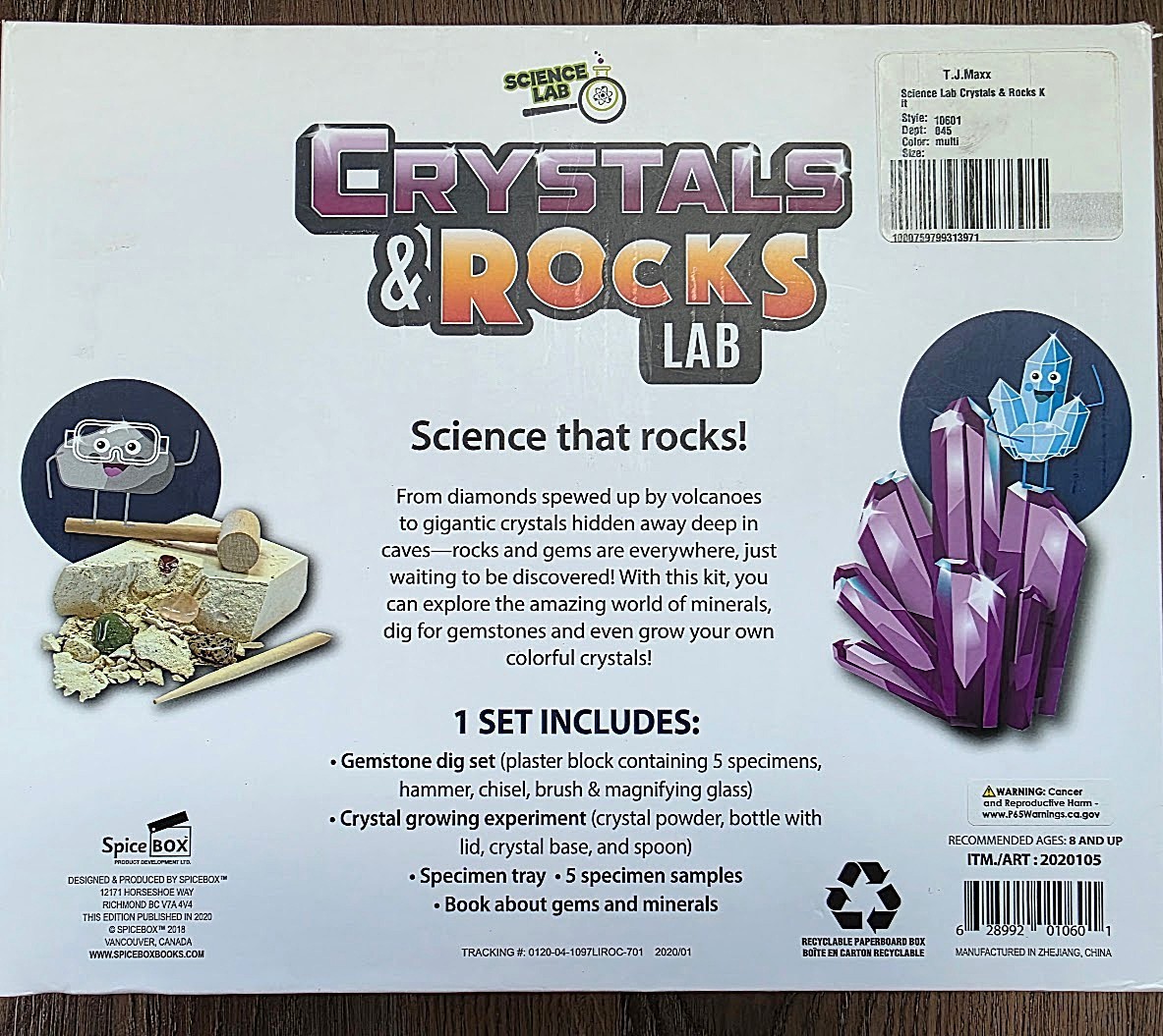 CRYSTALS & ROCKS LAB KIT, SPICEBOX STEM, MINERALS, GEMSTONES, CRYSTALS NIB