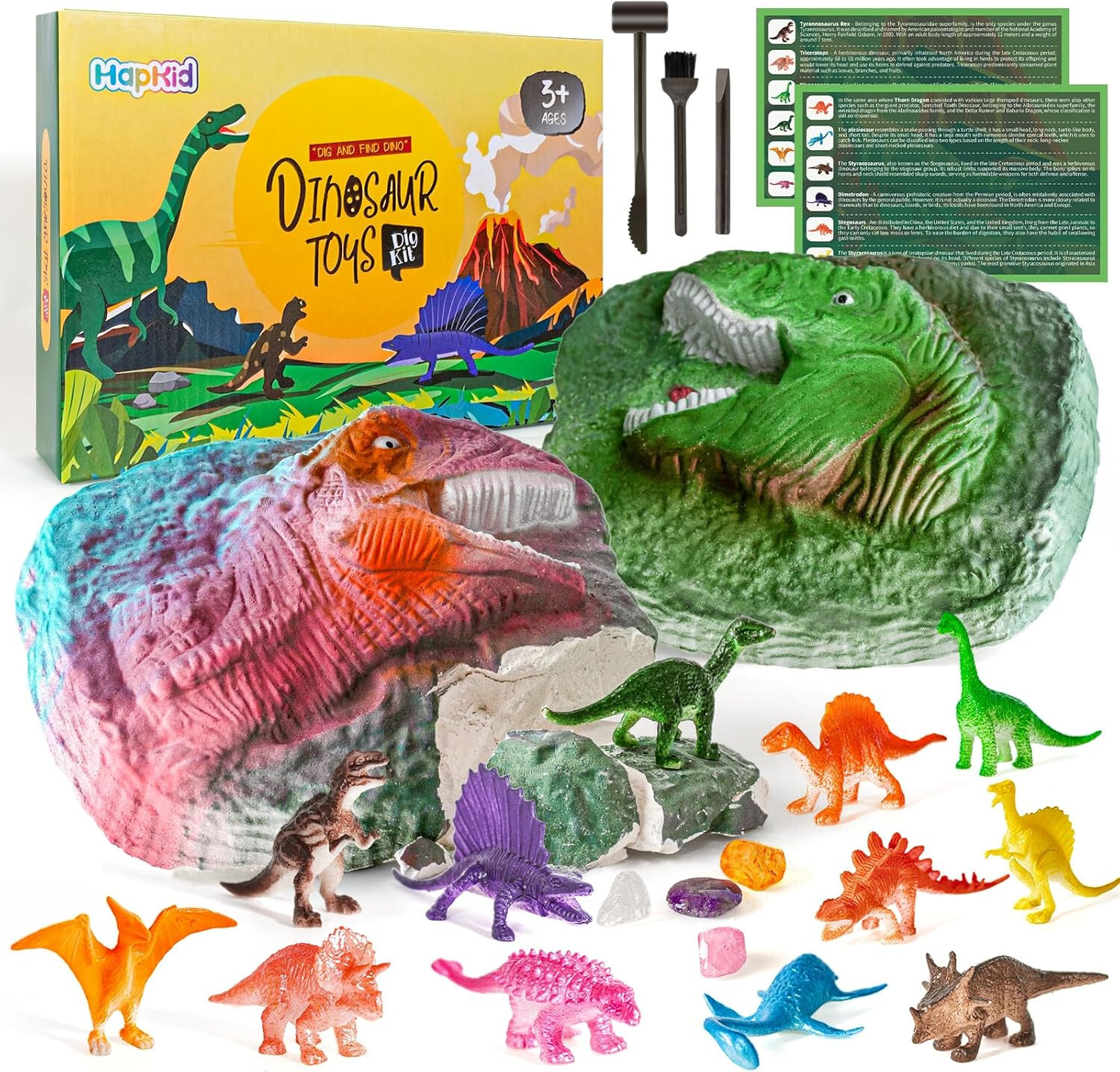 HapKid Dinosaur Dino Dig Kit Dig Up 12 Dinosaur Toys Educational Science Stem