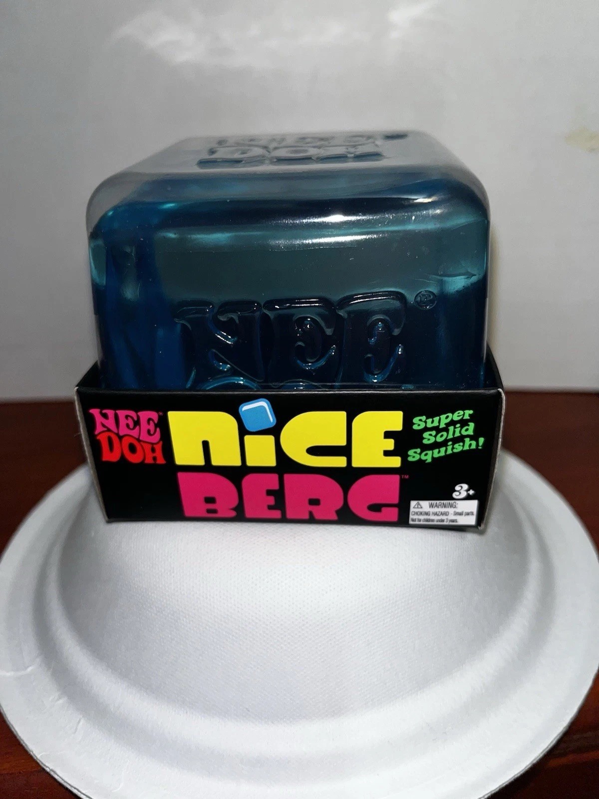 NeeDoh Nice Berg Blue XL Giant Nee Doh Niceberg Solid Squish Cube Ice Block