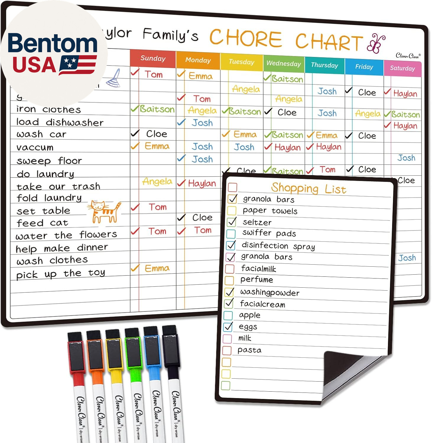 Magnetic Dry Erase Chore Chart – 14.5″X11″ Chore Chart for Kids, Teens and Adult