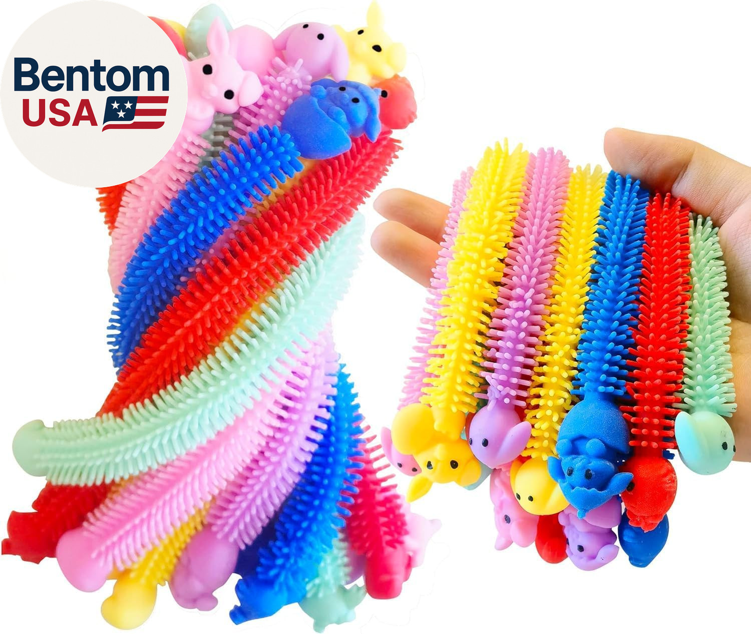 24 Pack Easter Stretchy Strings Sensory Toys Pack with Rabbit Chick Great for Ki