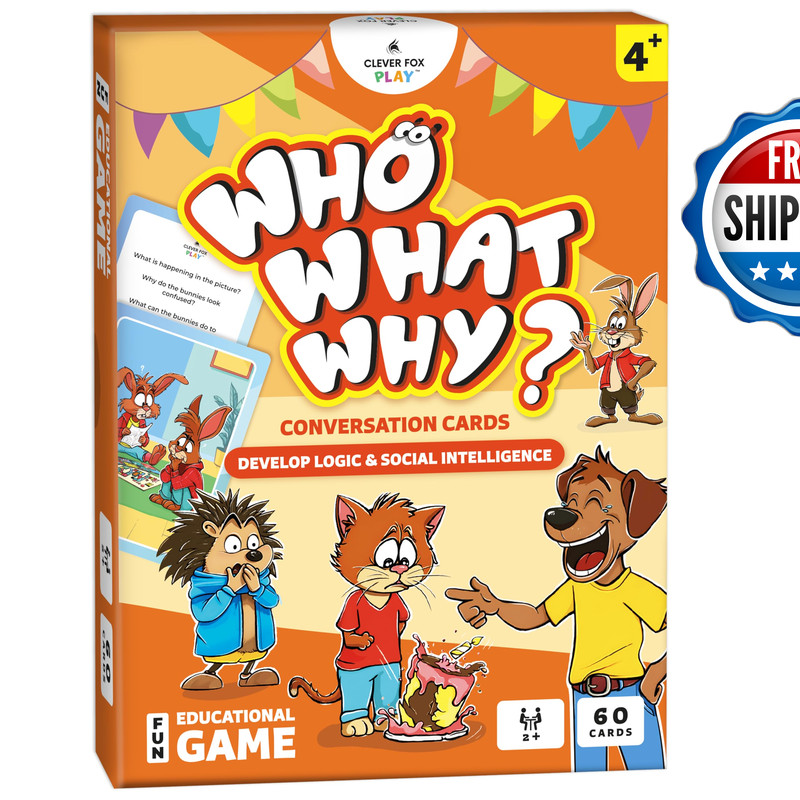 Clever Fox Play Who What Why Conversation Cards For Kids Learning Game For
